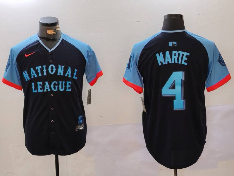 Men's National League Ketel Marte Navy 2024 MLB All-Star Game Limited Player Jersey baseball jersey product view 1
