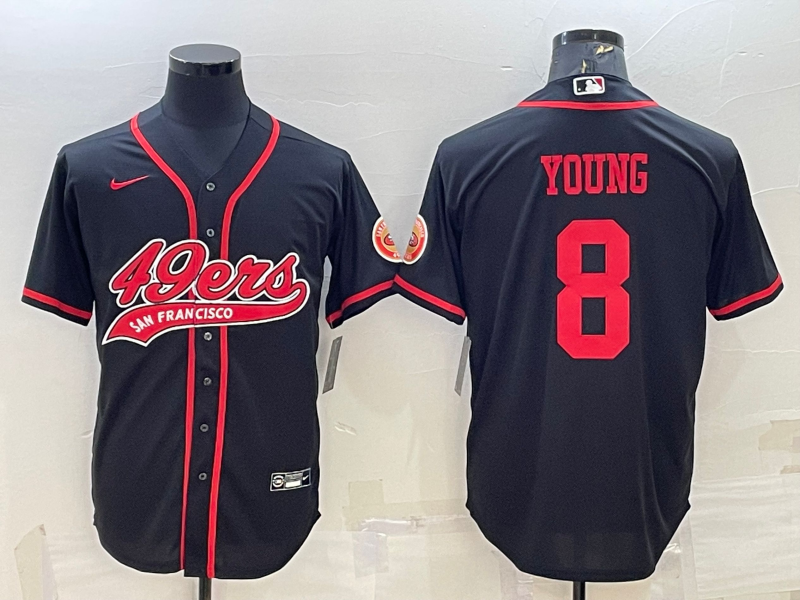 Men's San Francisco 49ers Steve Young Black Game Jersey Joint Edition football jersey product view 1