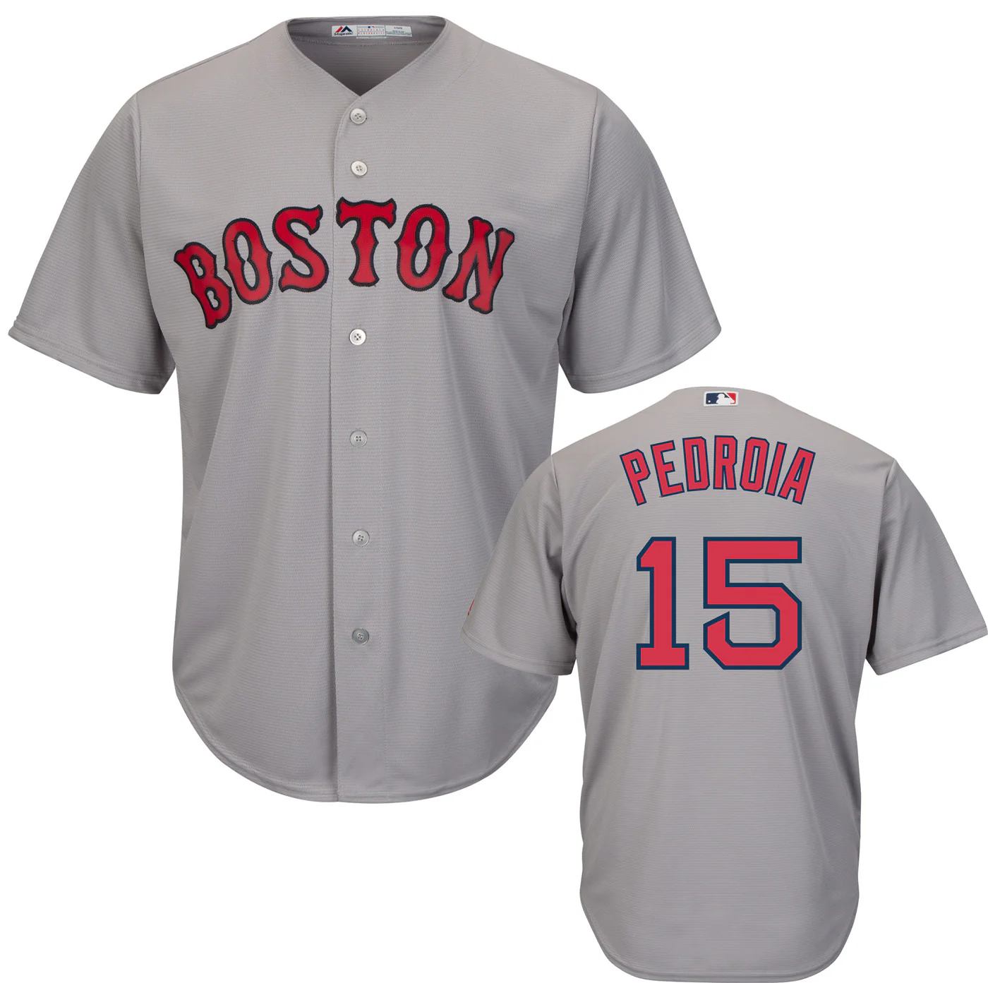 Dustin Pedroia Red Sox Men's Majestic Road Gray Flex Base Collection Player Jersey baseball jersey product view 1
