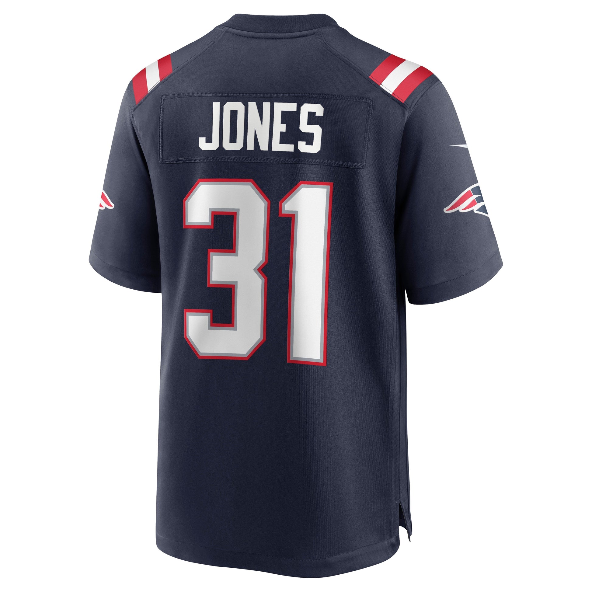 Jonathan Jones New England Patriots Game Jersey - Navy football jersey product view 3