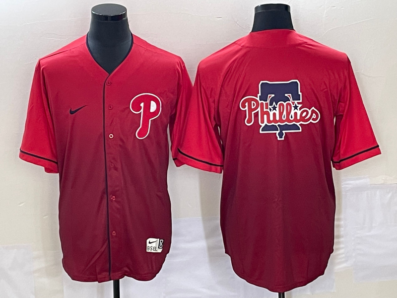 Men's Philadelphia Phillies Red Replica Player Jersey baseball jersey product view 1