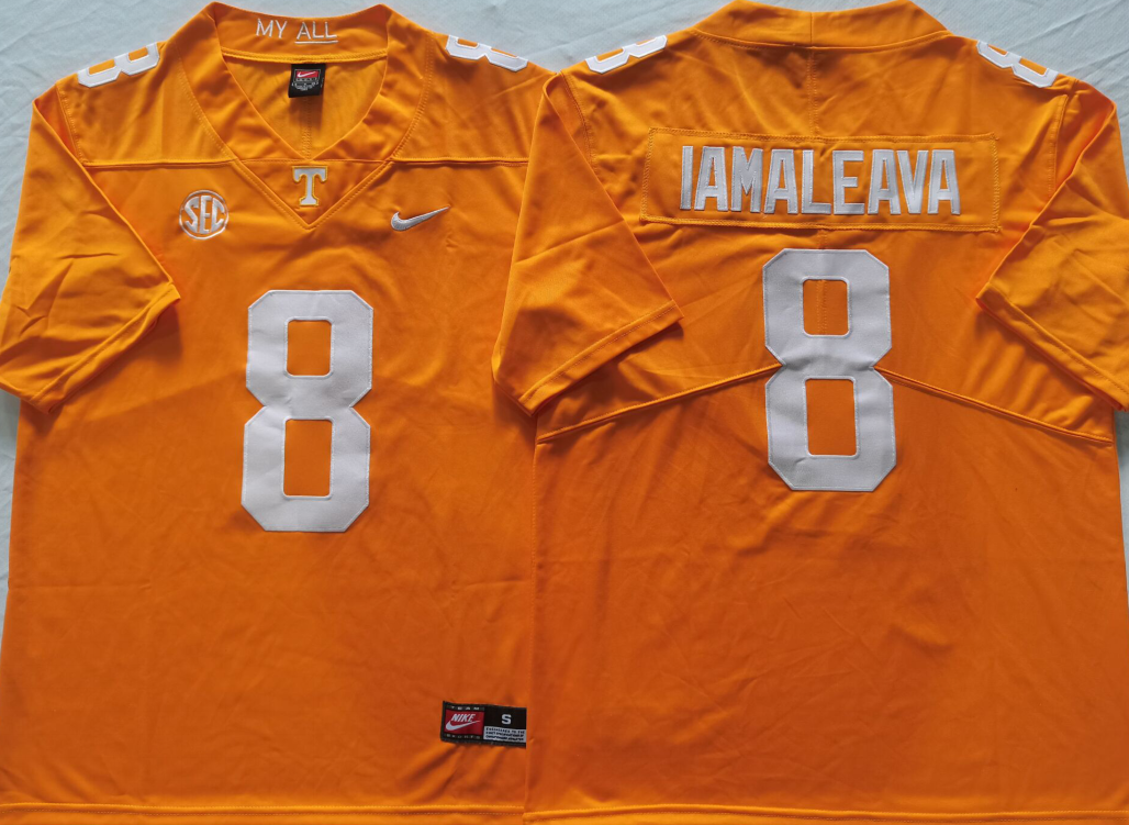 Men's Tennessee Volunteers Nico Iamaleava #8 Orange Player Game Jersey sports jersey product view 1