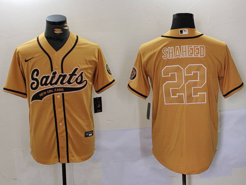 Men's New Orleans Saints Rashid Shaheed Yellow Game Jersey football jersey product view 1