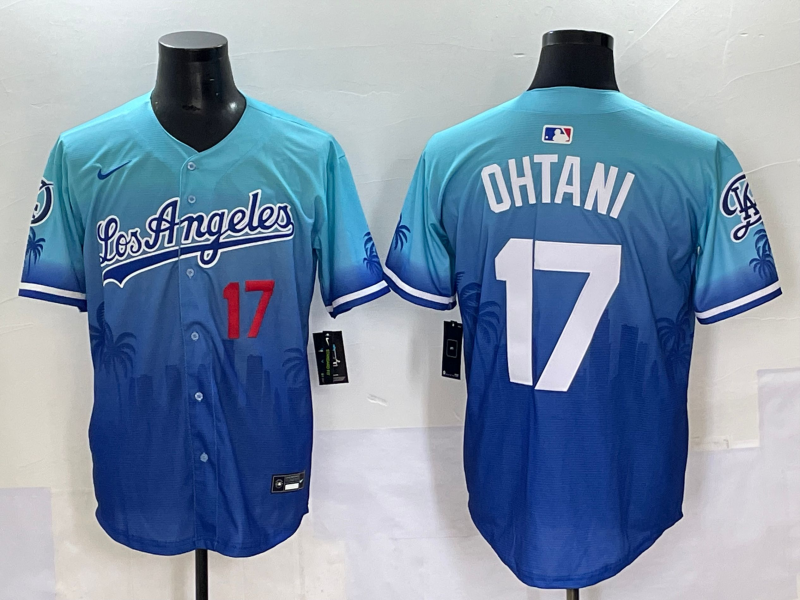 Men's Los Angeles Dodgers Shohei Ohtani Blue Team Game Jersey baseball jersey product view 1
