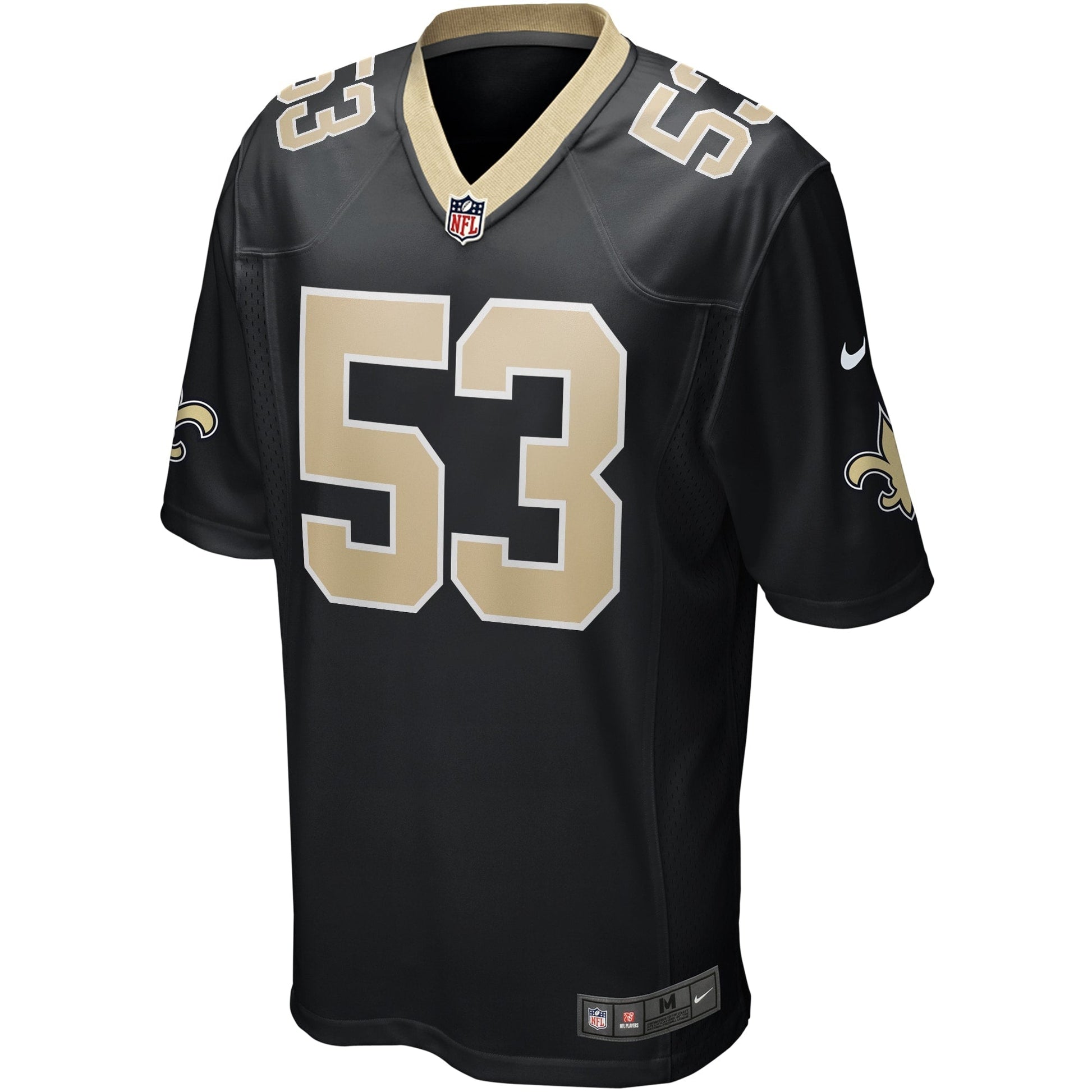 Zack Baun New Orleans Saints Game Jersey - Black football jersey product view 2