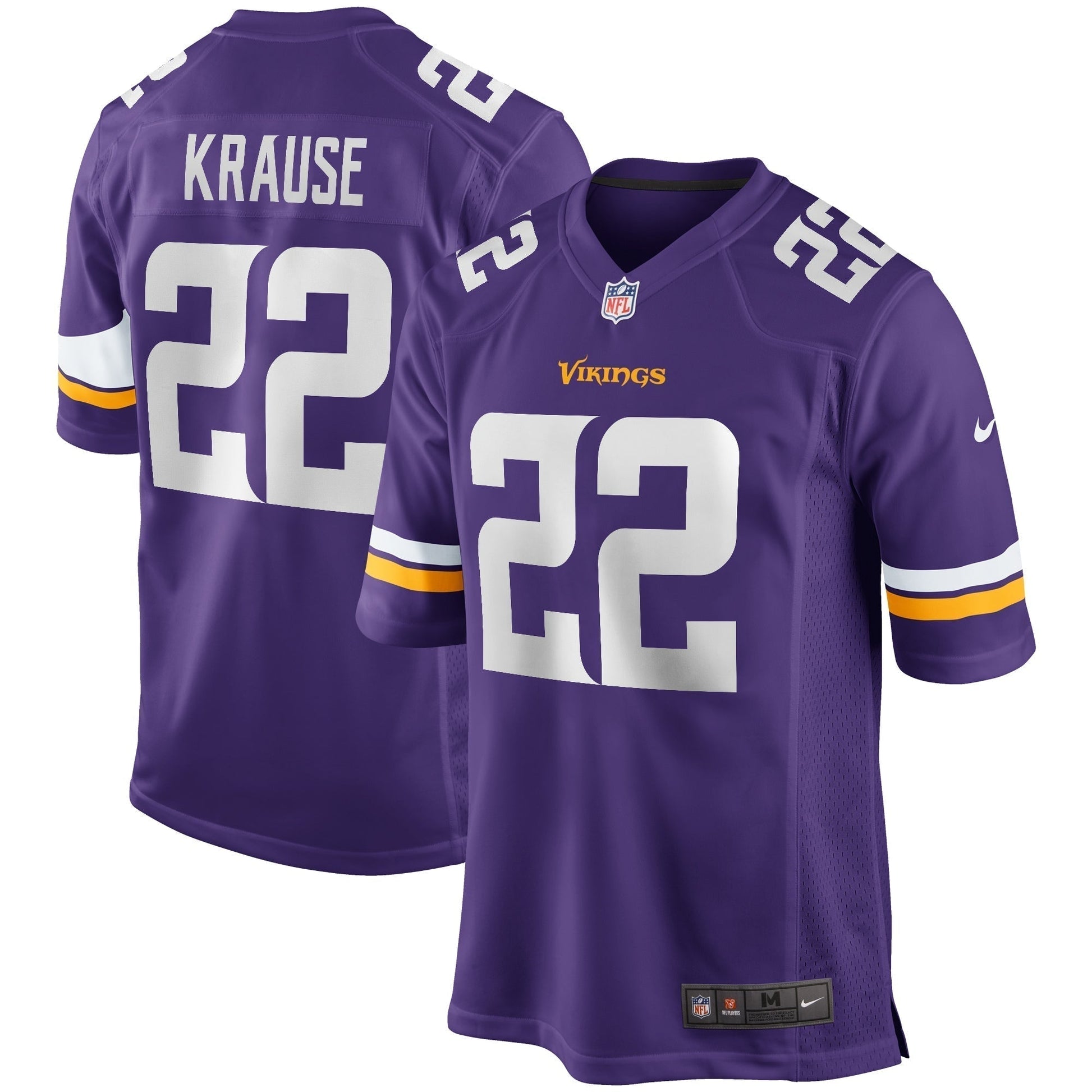 Paul Krause Minnesota Vikings Game Retired Jersey - Purple football jersey product view 1