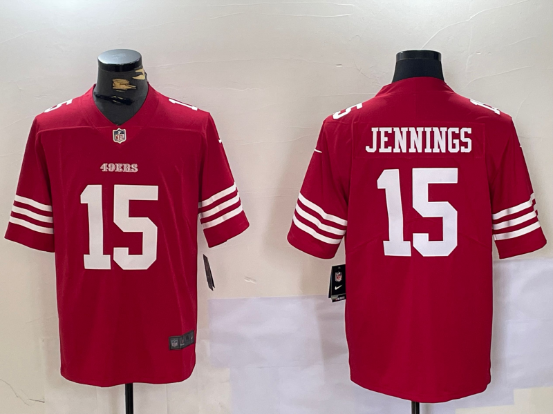 Men's San Francisco 49ers Jauan Jennings #15 Scarlet Game Jersey1 football jersey product view 1