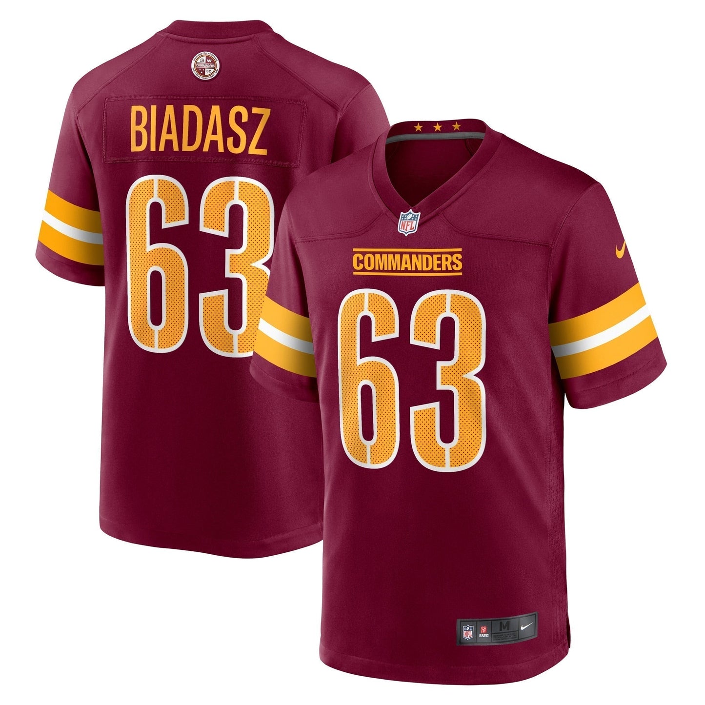 Tyler Biadasz Washington Commanders Game Jersey - Burgundy football jersey product view 1