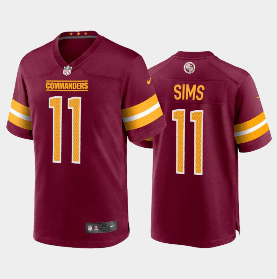 Cam Sims Washington Commanders Jersey football jersey product view 1