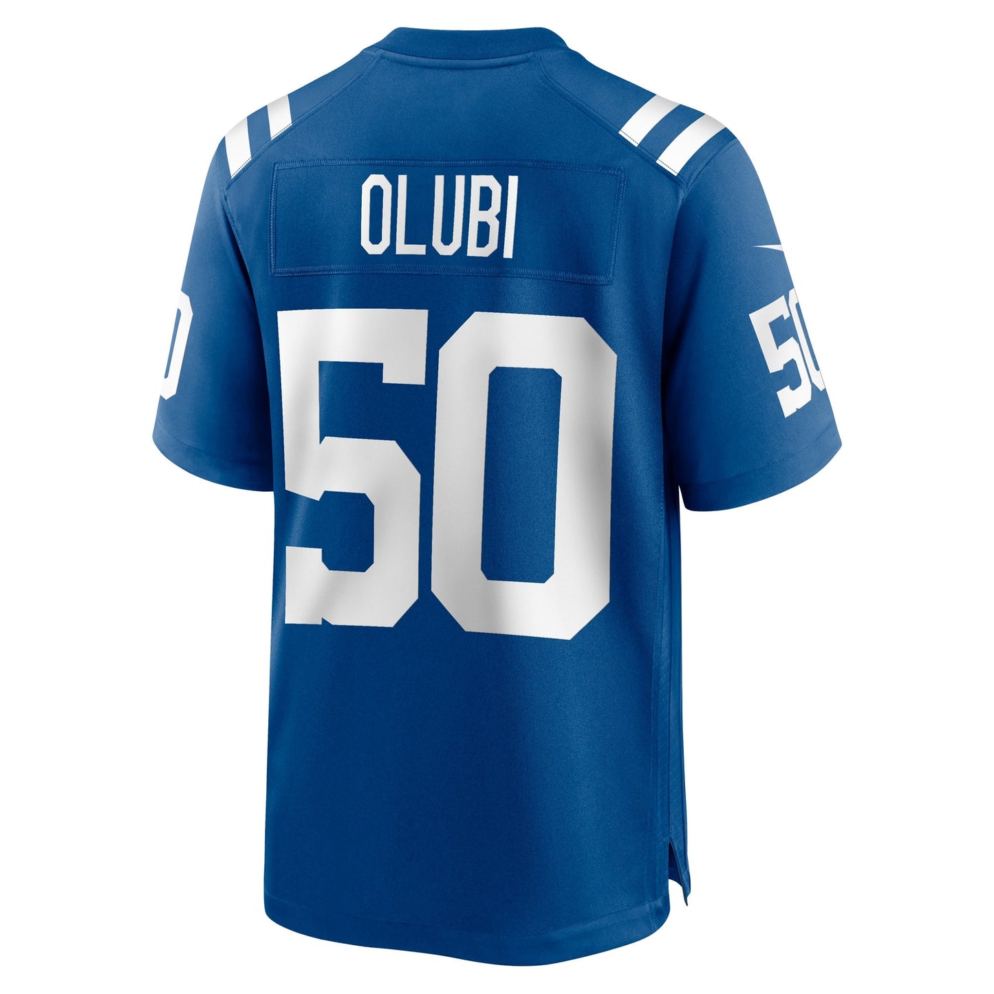 Segun Olubi Indianapolis Colts Game Jersey - Royal football jersey product view 3