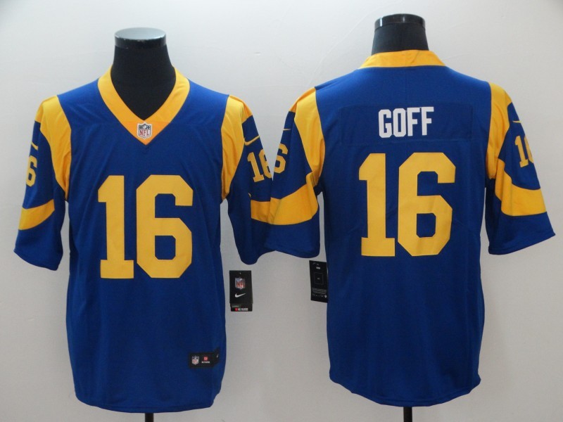 Men's Los Angeles Rams Jared Goff Blue Game Jersey football jersey product view 1