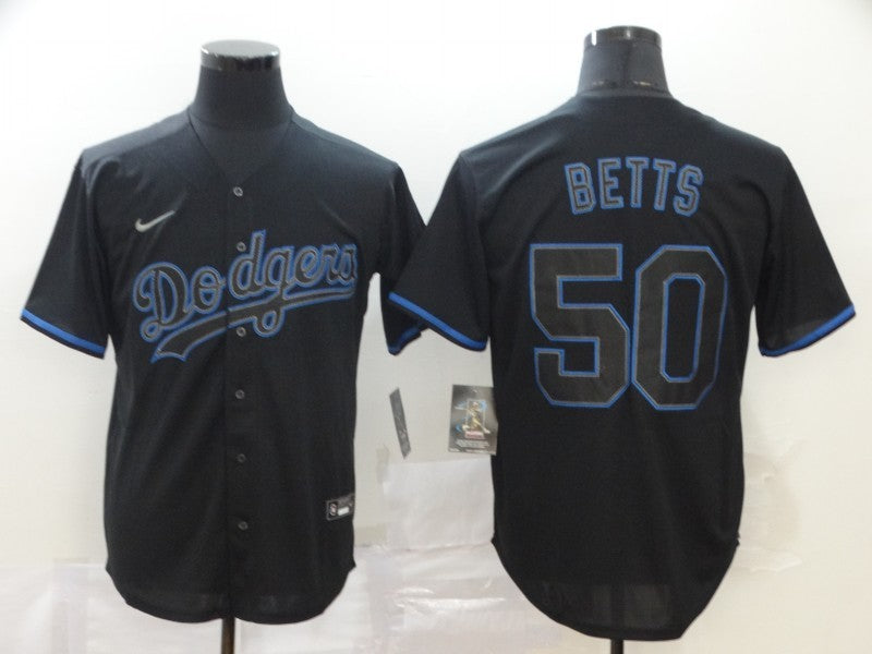 Men's Los Angeles Dodgers Mookie Betts Black Stitched Game Jersey baseball jersey product view 1