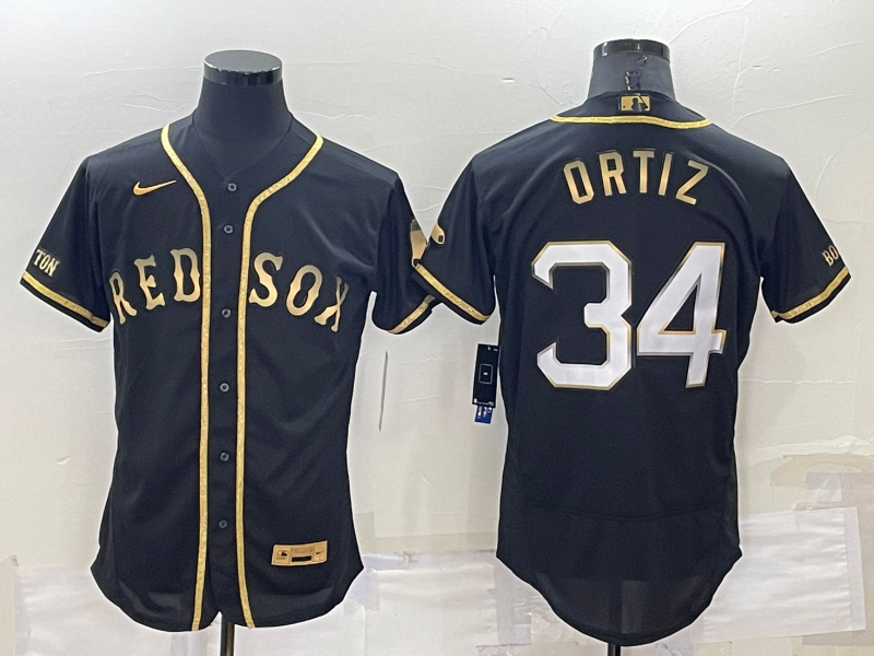 Men's Boston Red Sox David Ortiz #34 Black Stitched Jersey1 baseball jersey product view 1