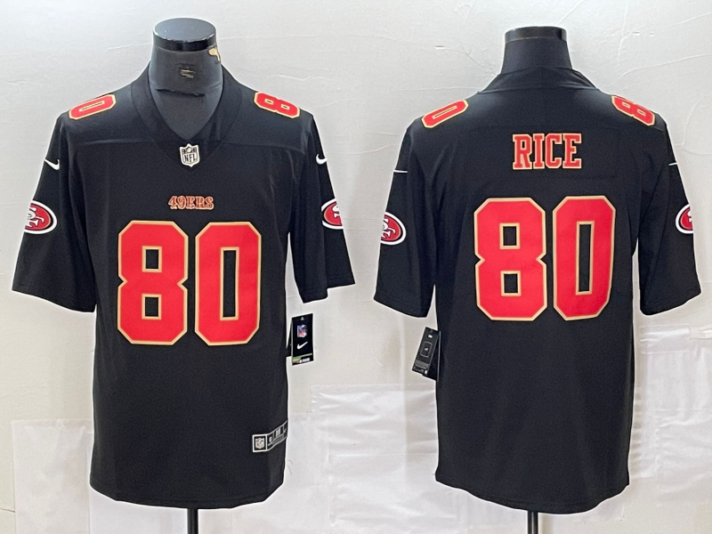 Men's San Francisco 49ers Jerry Rice Black Fashion Game Jersey football jersey product view 1