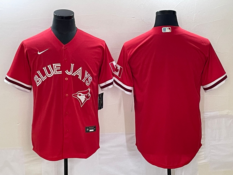Men's Toronto Blue Jays Red Alternate Replica Team Blank Jersey baseball jersey product view 1
