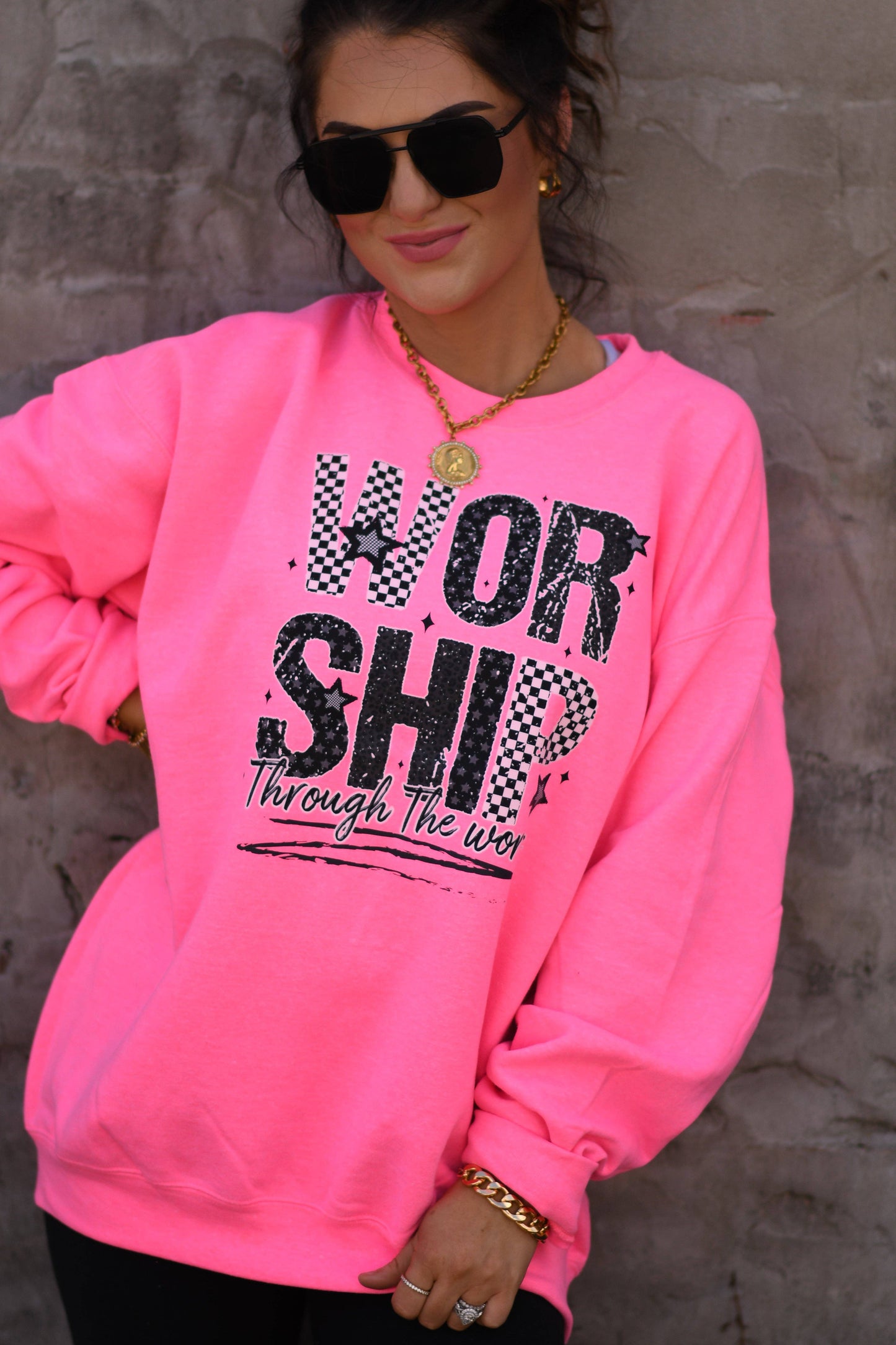 Worship Through the Worry Sweatshirt Unisex T-shirt, Sweatshirt, Hoodie, Long Sleeve Tee - T-Shirt, Sweatshirt, Hoodie