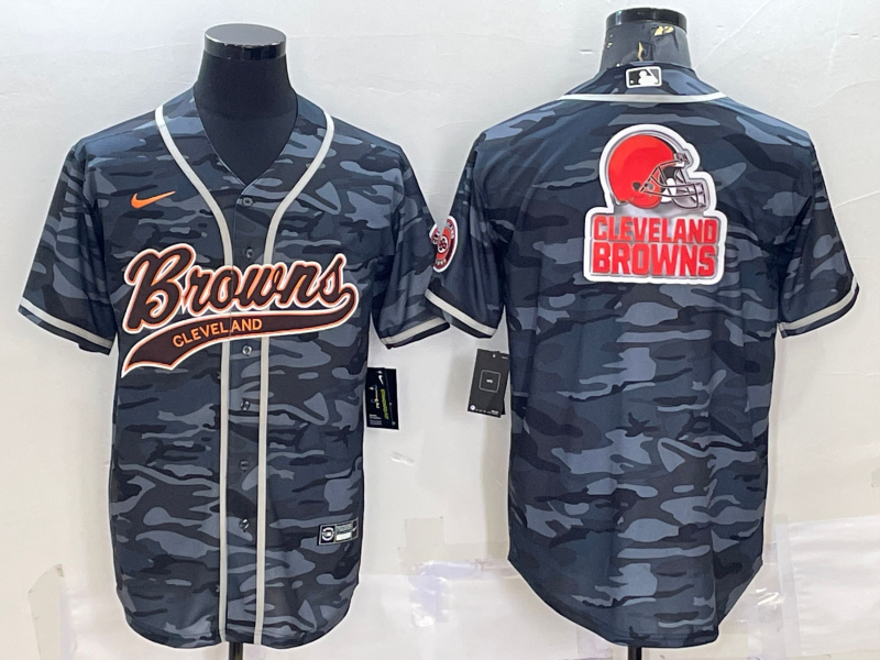 Men's Cleveland Browns Grey Camouflage Game Jersey football jersey product view 1