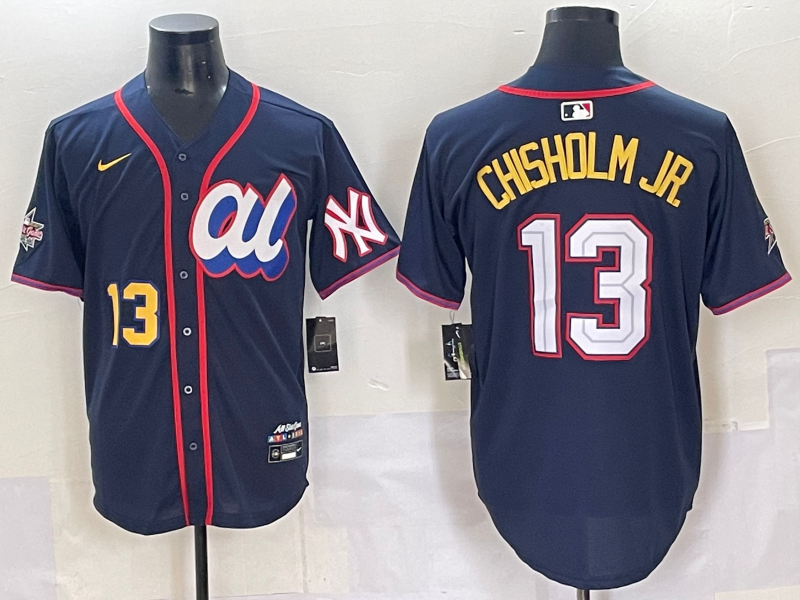 Men's American League Jazz Chisholm Jr. Navy 2025 All-Star Edition Limited Player Jersey baseball jersey product view 1