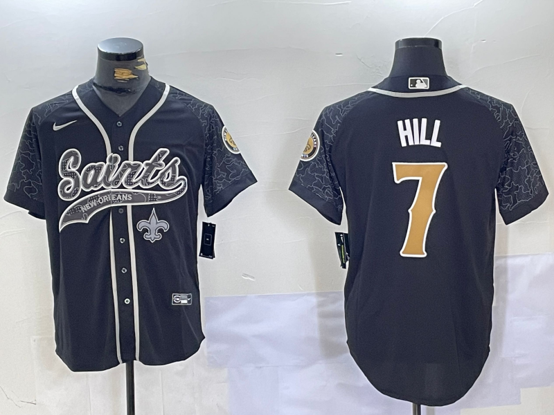 Men's New Orleans Saints Taysom Hill #7 Black RFLCTV Limited Jersey1 football jersey product view 1