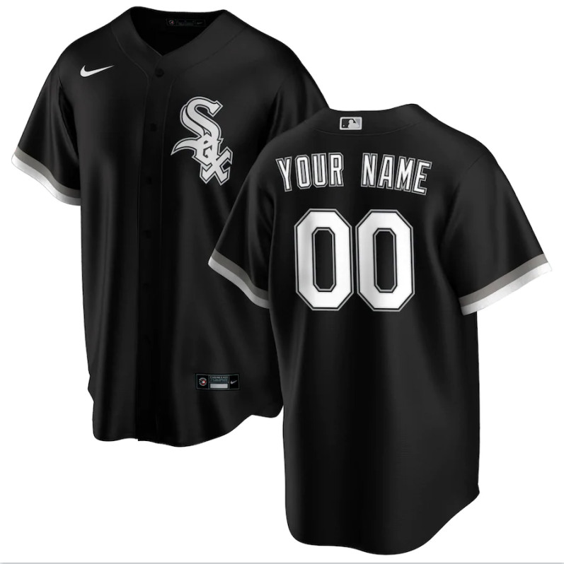 Men's Chicago White Sox Black Replica Custom Jersey1 baseball jersey product view 1