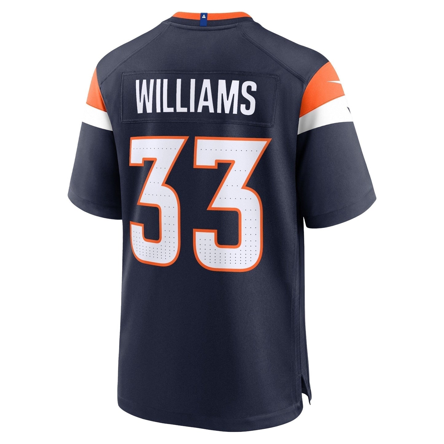 Javonte Williams Denver Broncos Mile High Collection Alternate Game Jersey - Navy football jersey product view 3