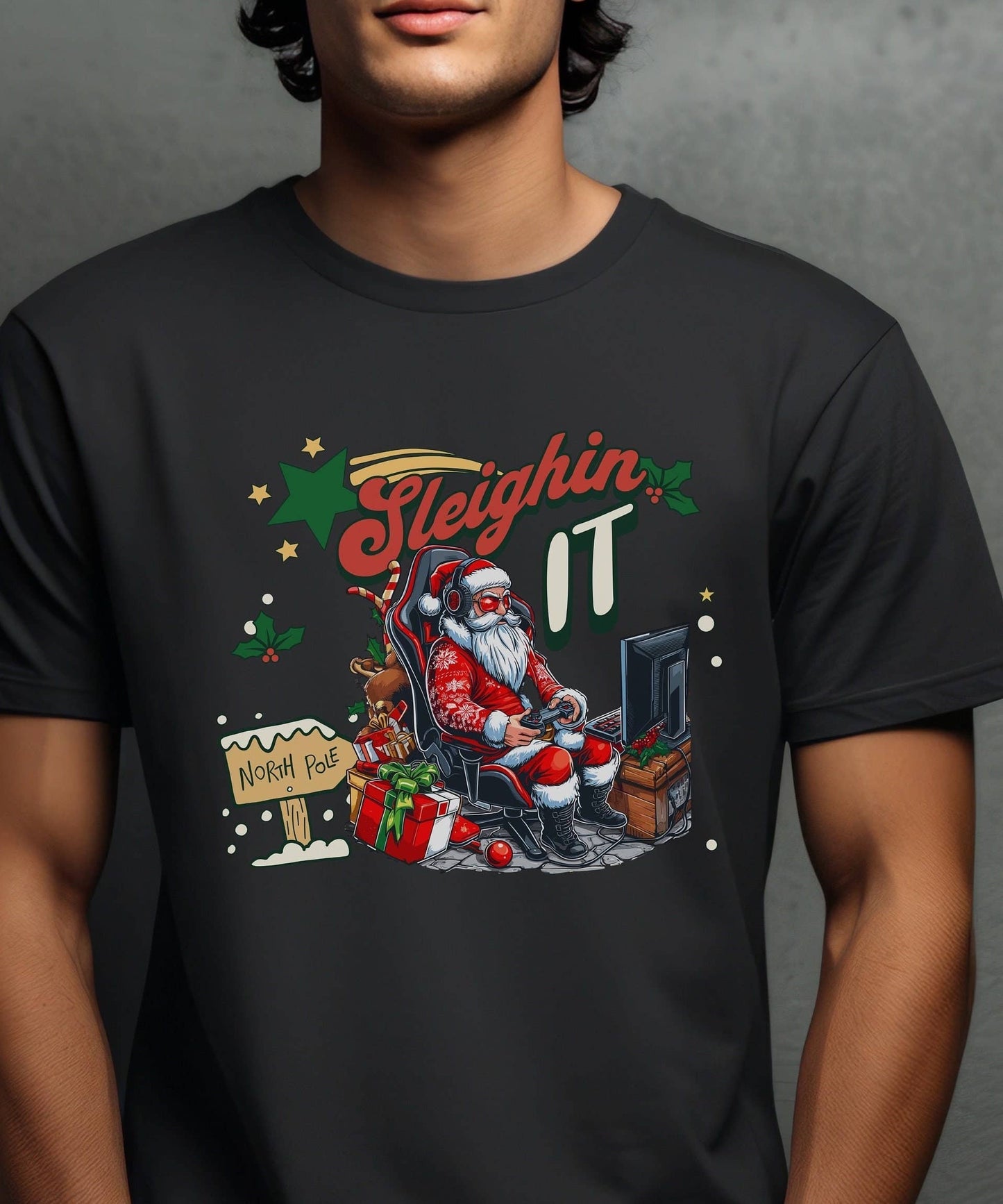 Christmas Santa Family Graphic Tee Unisex T-shirt, Sweatshirt, Hoodie, Long Sleeve Tee - T-Shirt, Sweatshirt, Hoodie
