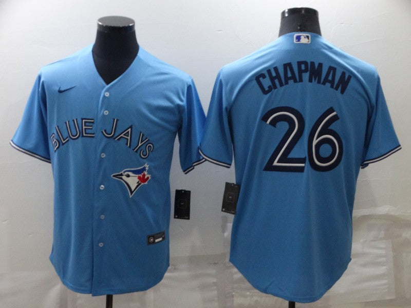 Men's Toronto Blue Jays Matt Chapman #26 Light Blue Replica Baseball Jersey baseball jersey product view 1