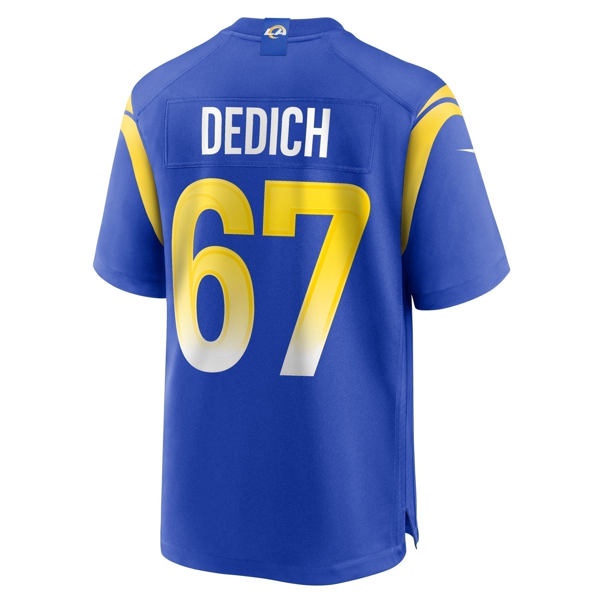 Justin Dedich Los Angeles Rams Game Jersey - Royal football jersey product view 3