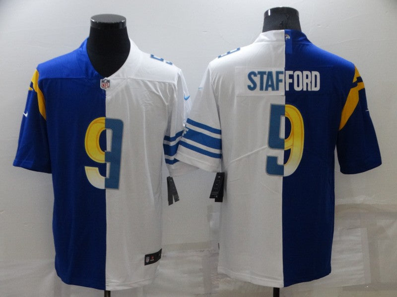 Men's Los Angeles Rams Matthew Stafford Blue/White Game Jersey football jersey product view 1