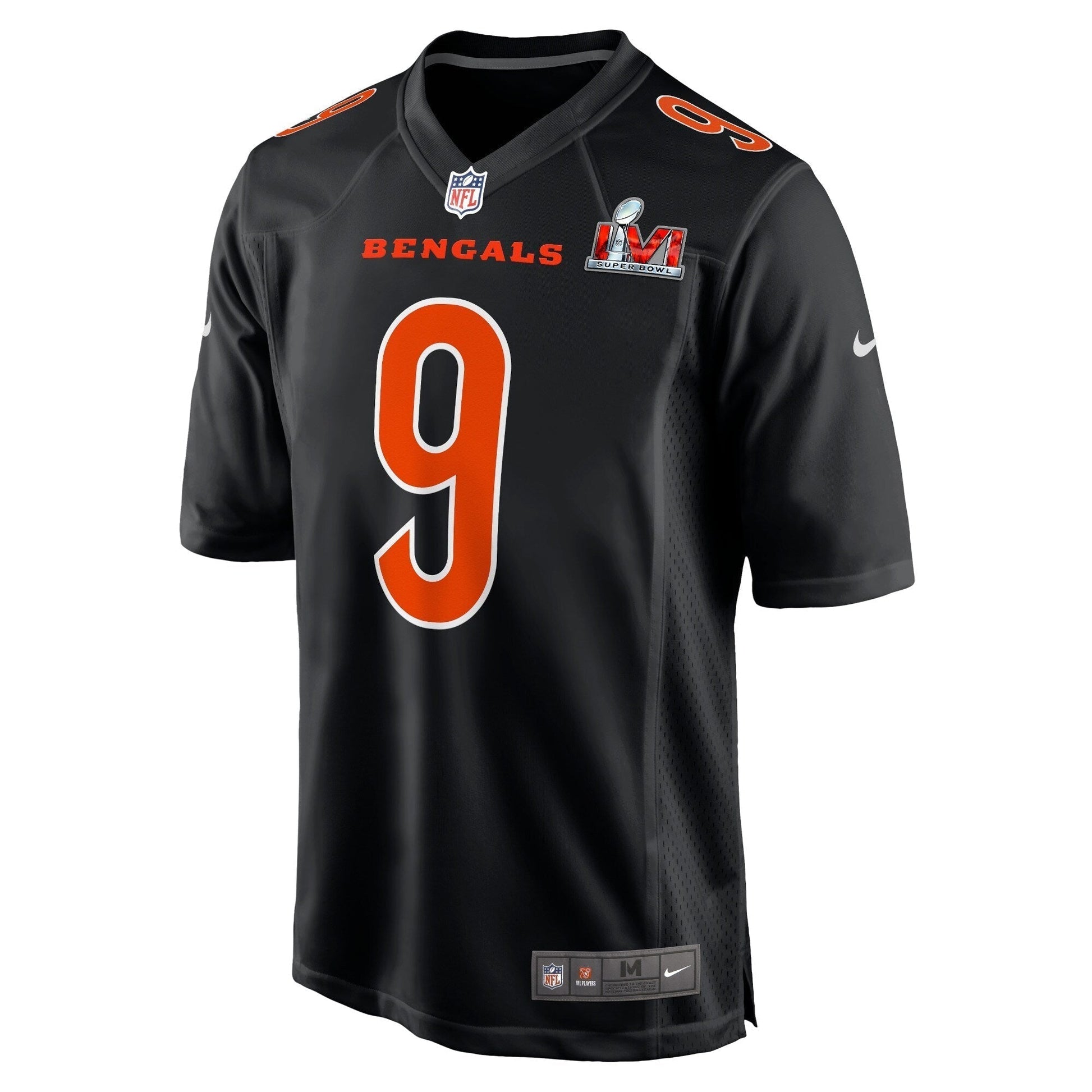 Joe Burrow Cincinnati Bengals Super Bowl LVI Bound Game Fashion Jersey - Black football jersey product view 2