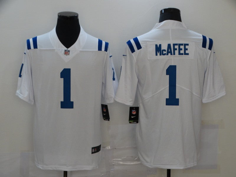 Men's Indianapolis Colts Pat McAfee #1 White Game Jersey1 football jersey product view 1