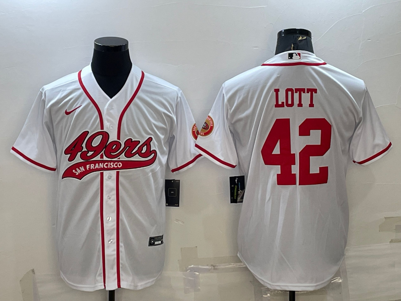Men's San Francisco 49ers Ronnie Lott White Game Jersey Joint Edition football jersey product view 1