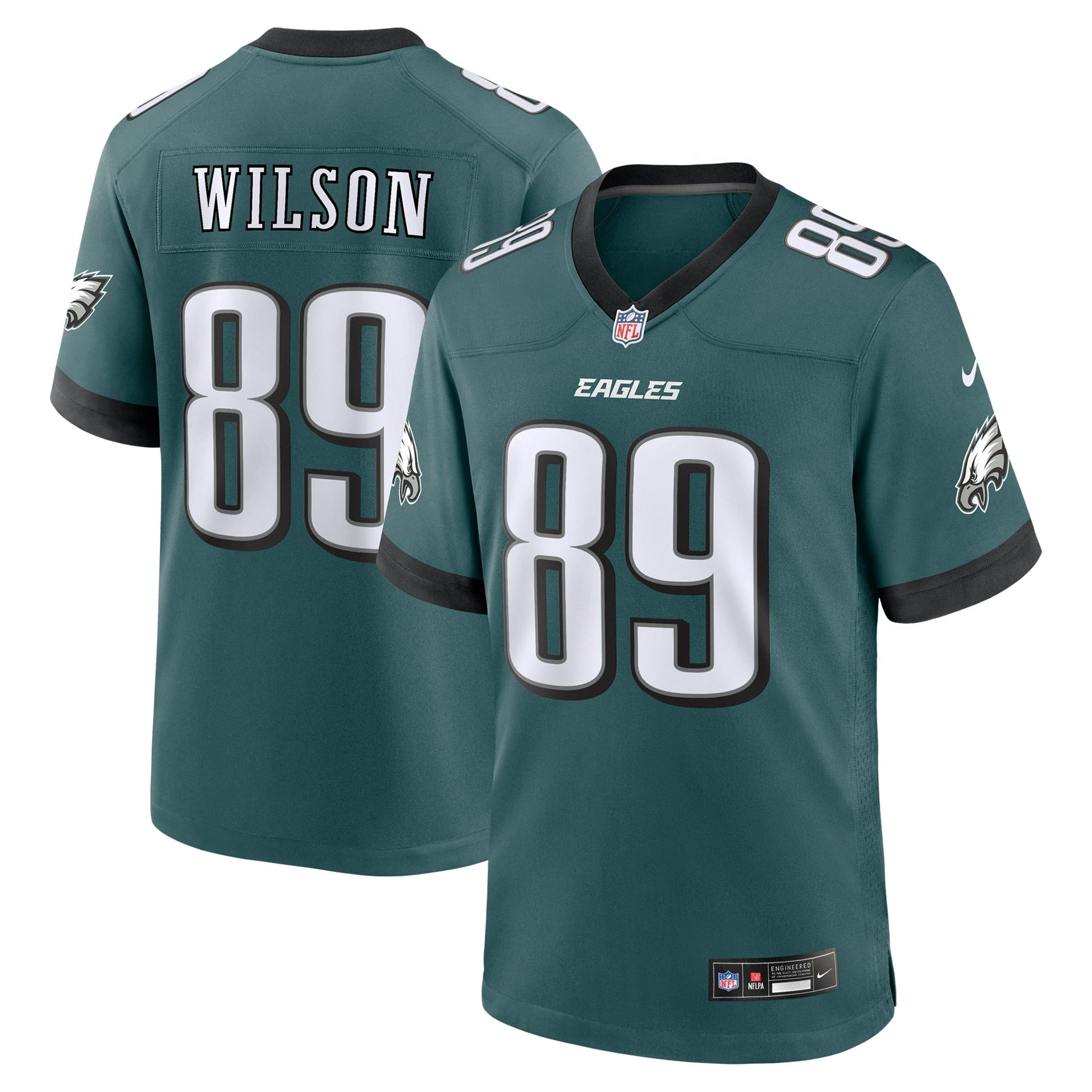 Johnny Wilson Philadelphia Eagles Team Game Jersey - Midnight Green football jersey product view 1