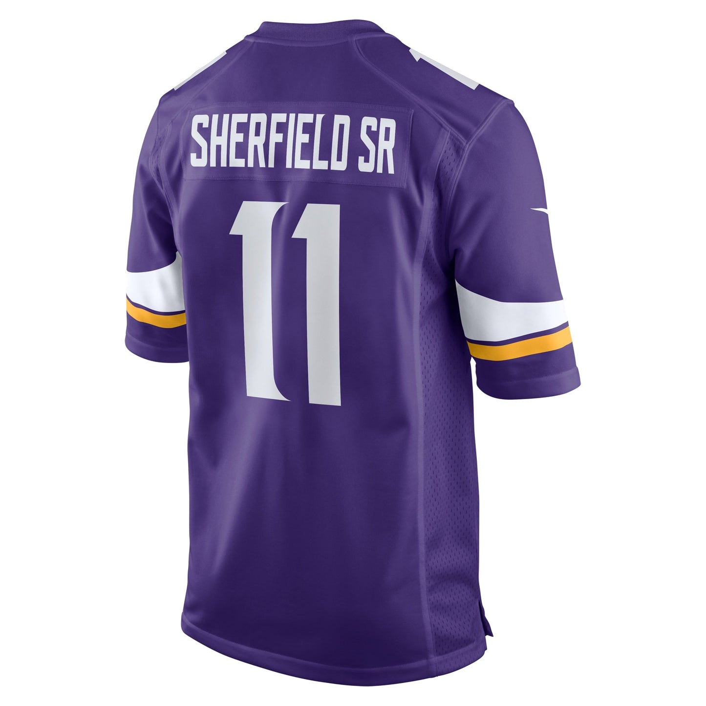 Trent Sherfield Sr. Minnesota Vikings Game Jersey - Purple football jersey product view 3