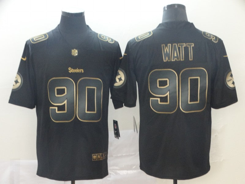 Men's Pittsburgh Steelers #90 T.J. Watt Black Player Jersey1 football jersey product view 1