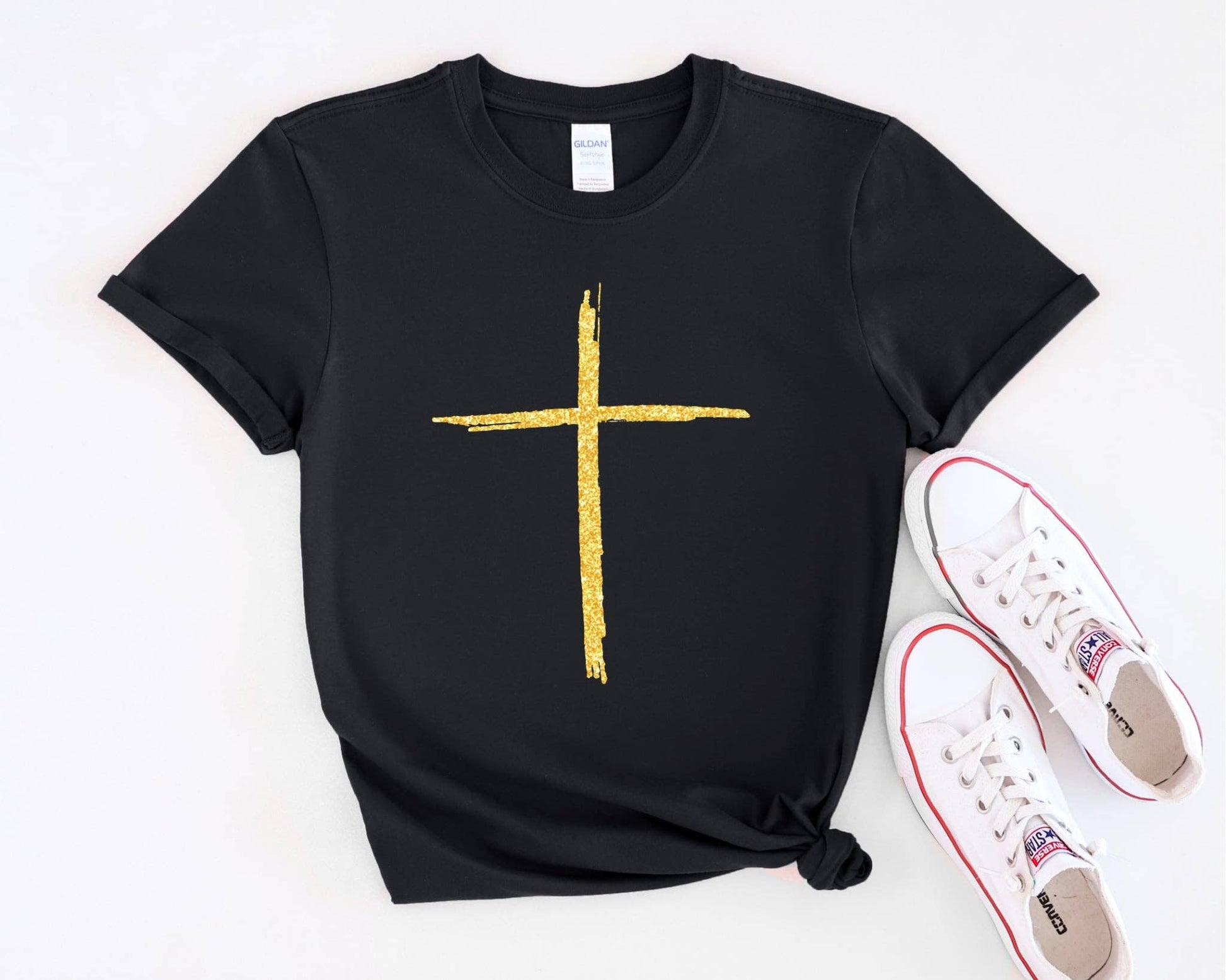 Christian Gold Cross Black Tultex Graphic Tee Free Shipping Unisex T-shirt, Sweatshirt, Hoodie, Long Sleeve Tee - T-Shirt, Sweatshirt, Hoodie
