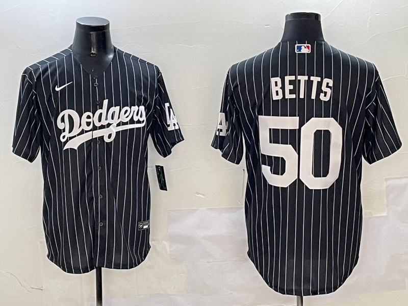 Men's Los Angeles Dodgers Mookie Betts #50 Black Alternate Limited Player Jersey baseball jersey product view 1