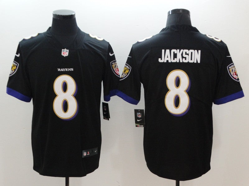 Men's Baltimore Ravens Lamar Jackson Black Game Jersey football jersey product view 1