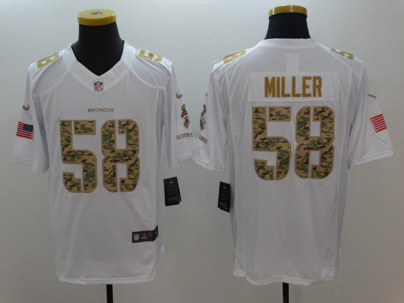Men's Denver Broncos Von Miller #58 White Game Player Jersey1 football jersey product view 1