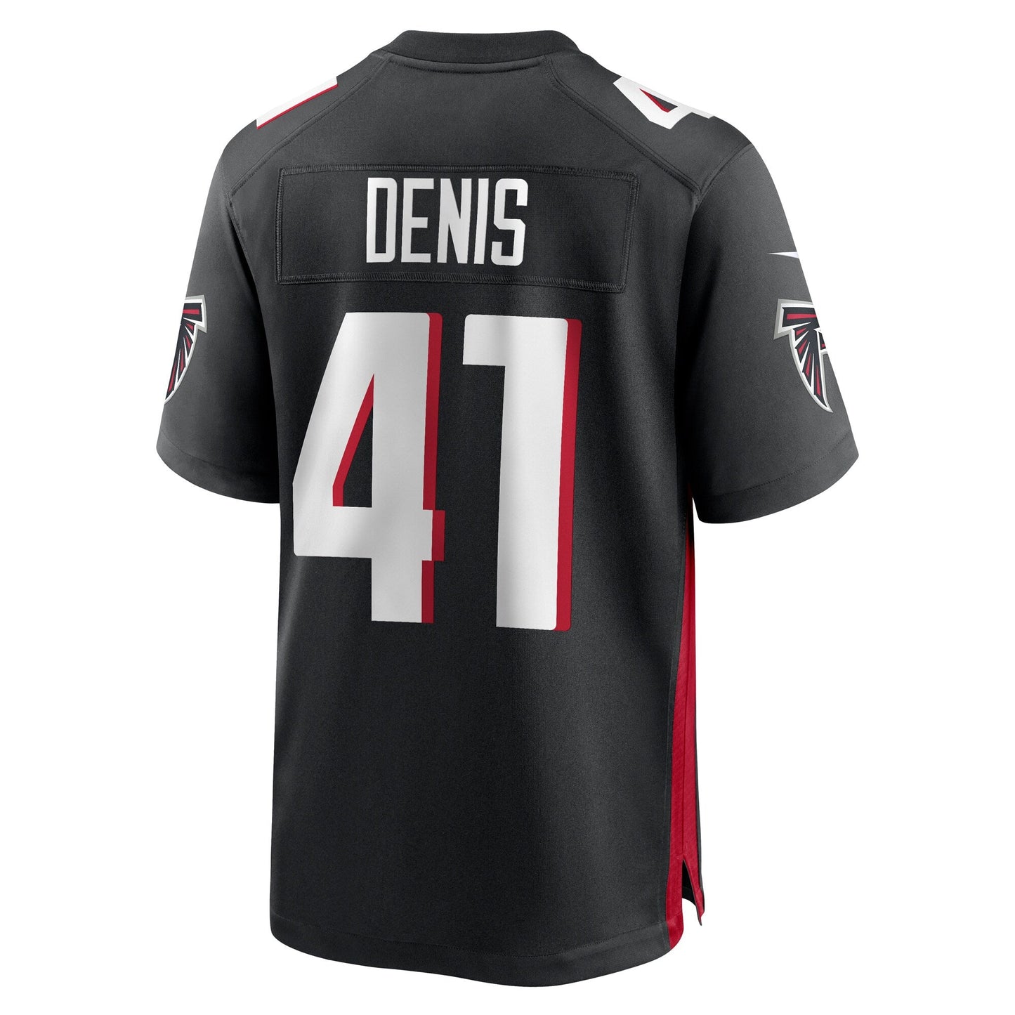 Lukas Denis Atlanta Falcons Game Jersey - Black football jersey product view 3