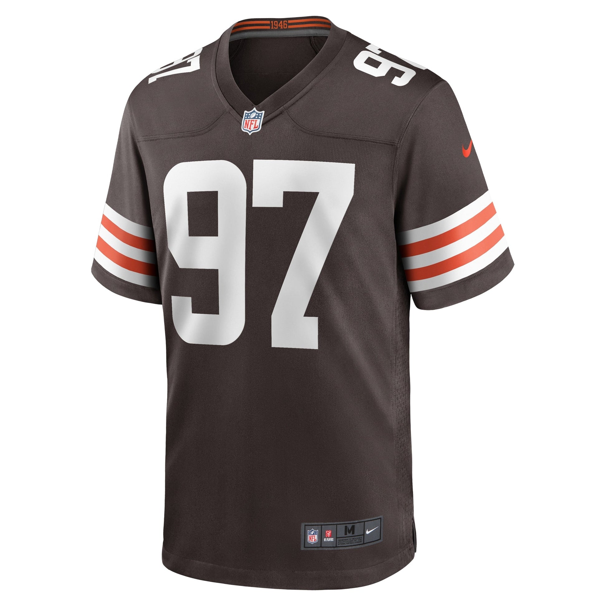 Tommy Togiai Cleveland Browns Game Jersey - Brown football jersey product view 2