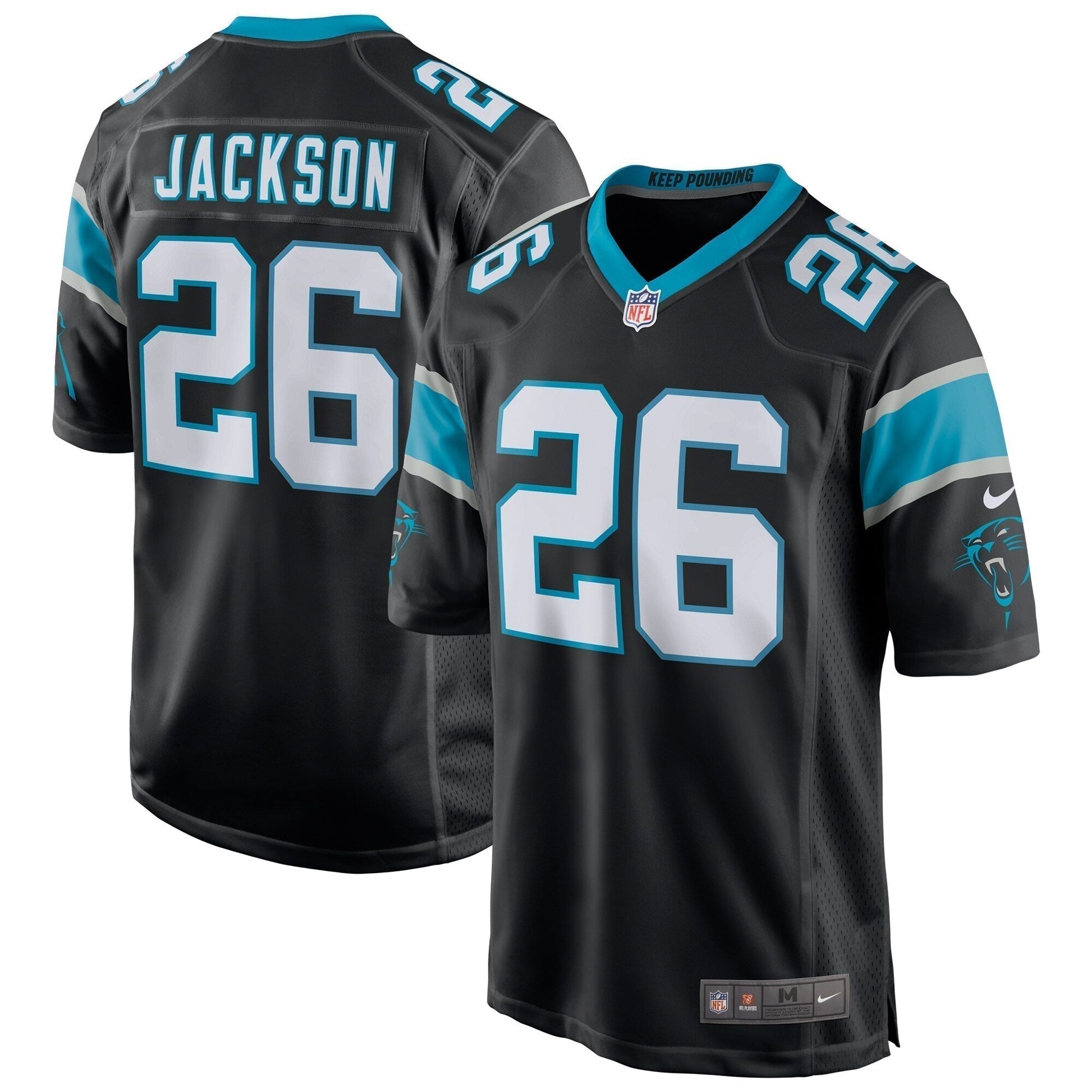 Donte Jackson Carolina Panthers Game Jersey - Black football jersey product view 1