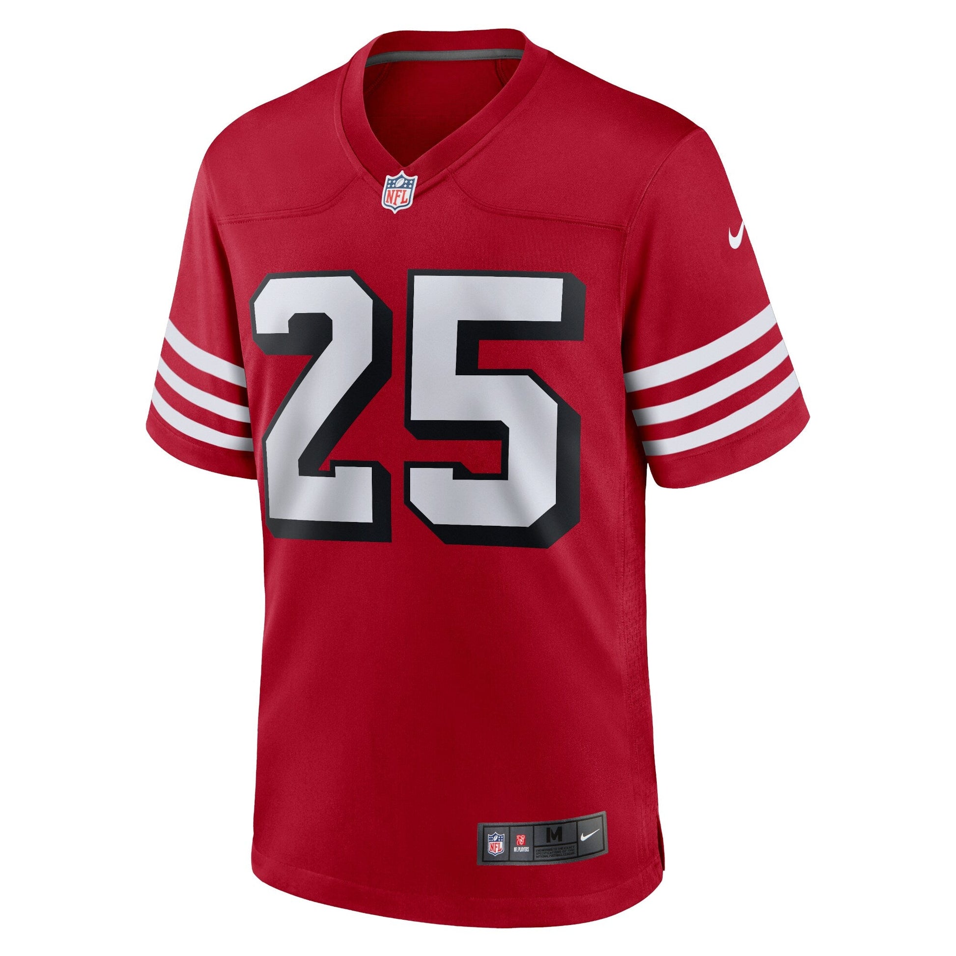 Elijah Mitchell San Francisco 49ers Alternate Team Game Jersey - Scarlet football jersey product view 2