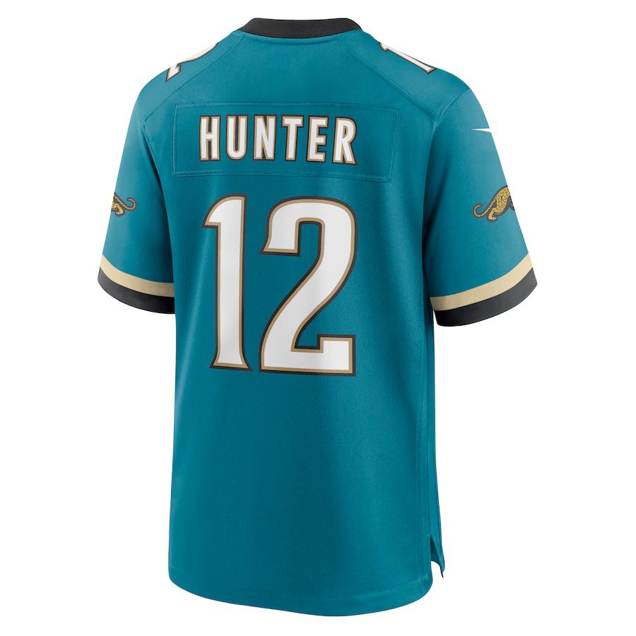 Men's Jacksonville Jaguars Travis Hunter Teal 2025 NFL Draft First Round Pick 2nd Alternate Game Jersey football jersey product view 3
