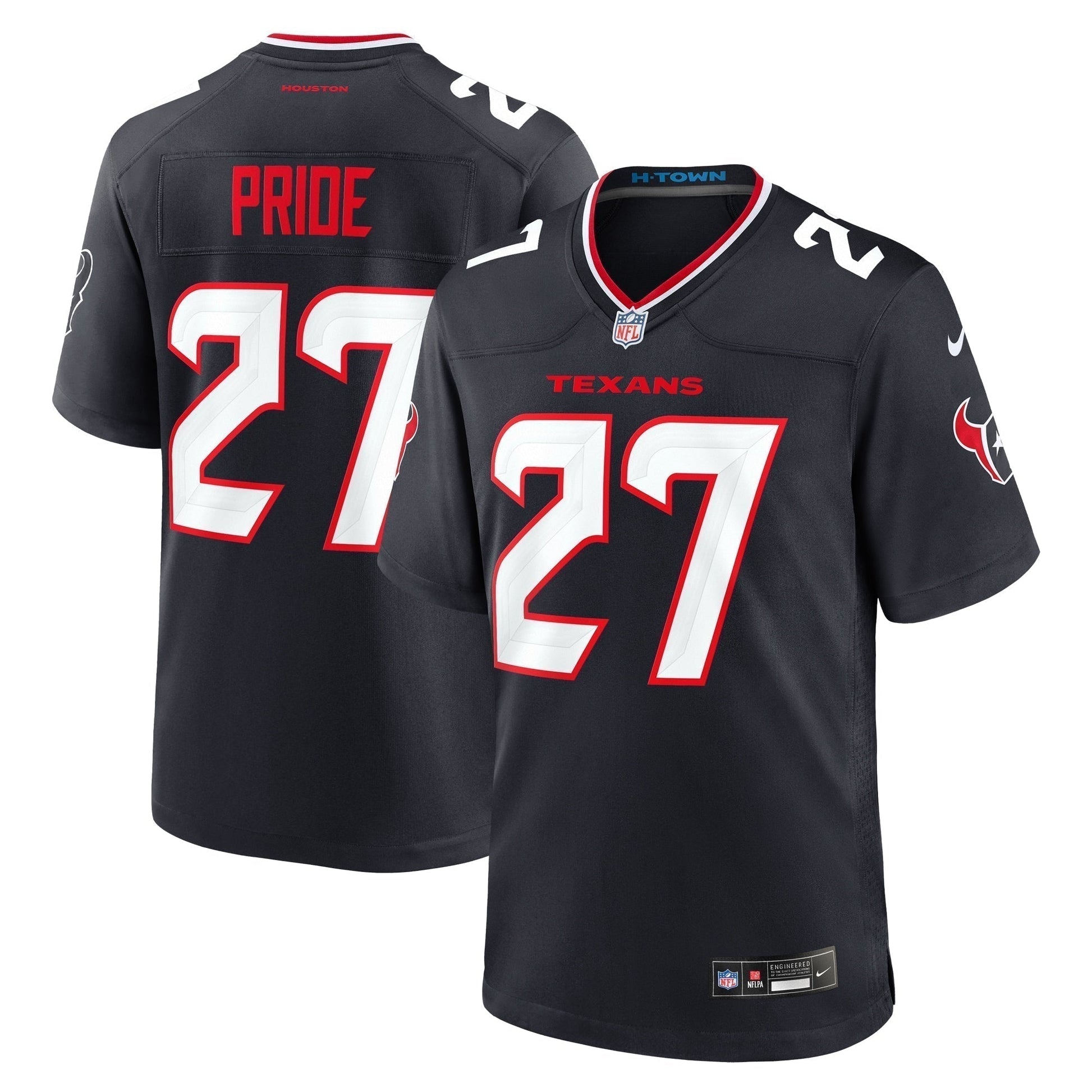 Troy Pride Houston Texans Team Game Jersey - Navy football jersey product view 1