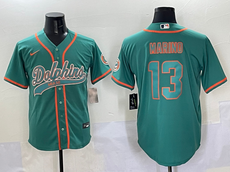 Men's Miami Dolphins Dan Marino Aqua Game Jersey football jersey product view 1