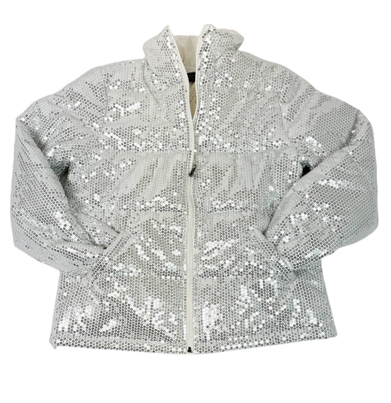 SQ-1999 White Sequin Zip Up Jacket Unisex T-shirt, Sweatshirt, Hoodie, Long Sleeve Tee - T-Shirt, Sweatshirt, Hoodie