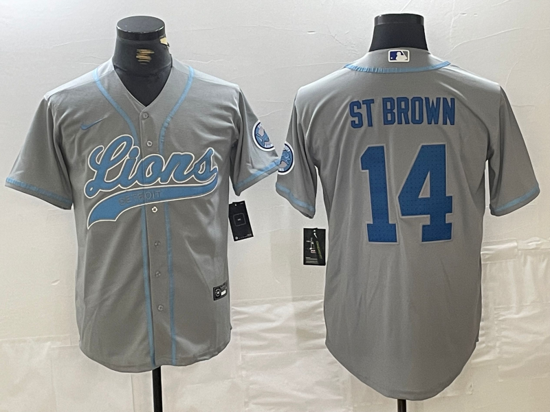 Men's Detroit Lions Amon-Ra St. Brown Gray Game Player Jersey football jersey product view 1
