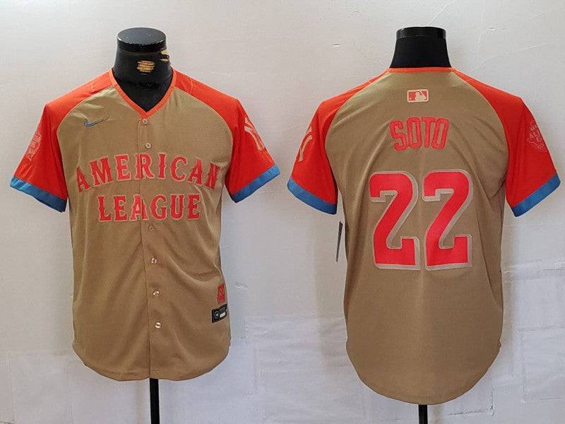Men's American League Juan Soto Cream 2024 MLB All-Star Game Limited Player Jersey baseball jersey product view 1