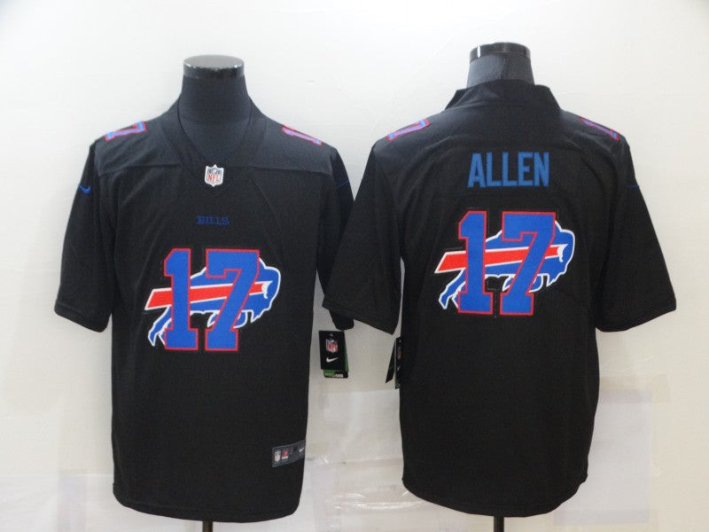 Men's Buffalo Bills #17 Josh Allen Black Authentic Player Game Jersey1 football jersey product view 1